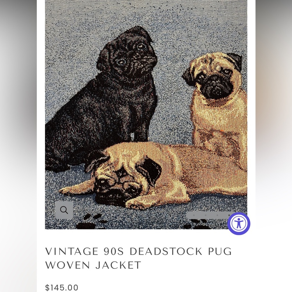 VINTAGE 90S DEADSTOCK PUG WOVEN JACKET - Picture 2 of 6